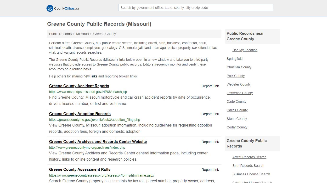 Public Records - Greene County, MO (Business, Criminal ...