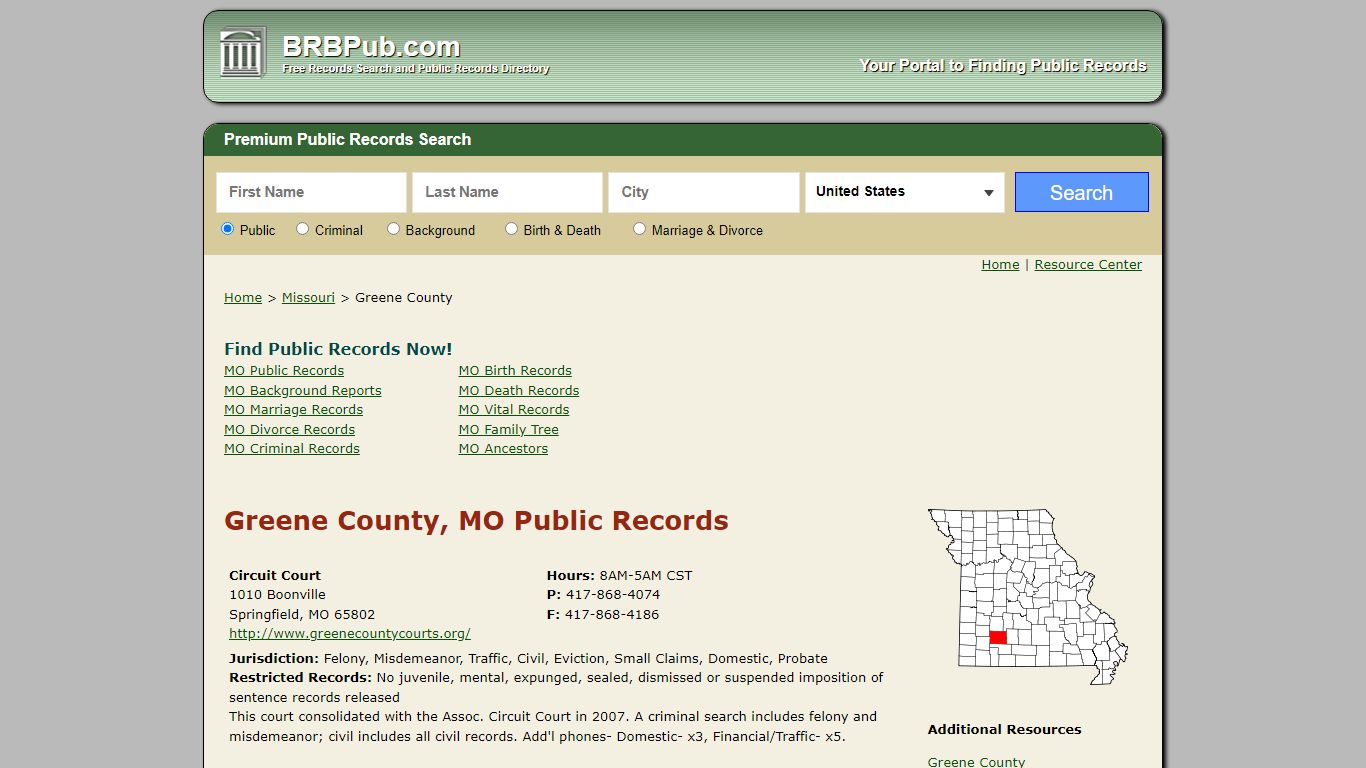 Greene County Public Records | Search Missouri Government ...